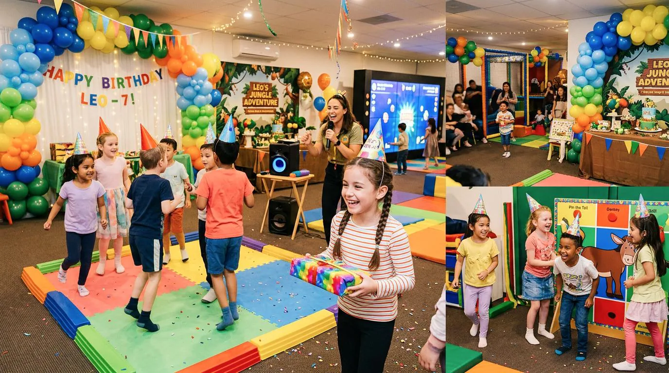 Children playing interactive party games