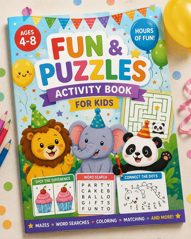 Activity and puzzle book for kids
